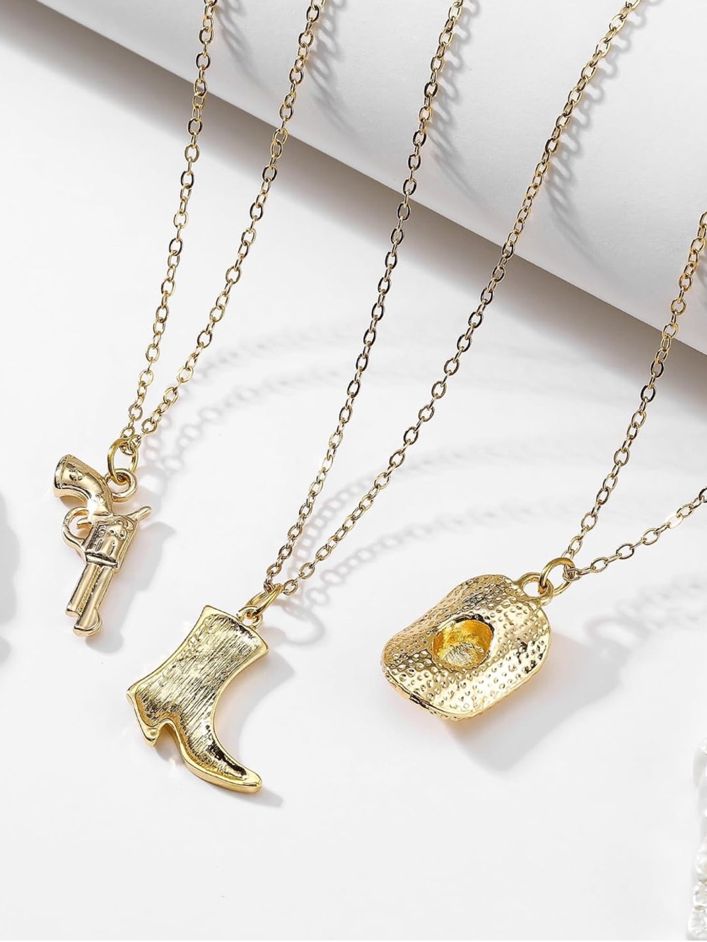 Anthropologie Gold Layered Western Charm Necklace - Picture 4 of 6